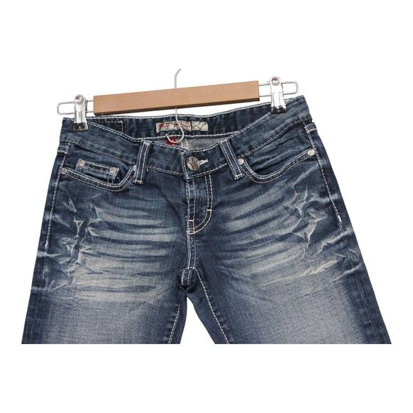 BKE Madison Capri Size 25 Denim Western Rodeo Southwestern Festival Embroidered - Picture 2 of 14